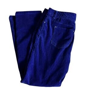 Chicos Corduroy Pants 1.5 Purple Fine Wale Stretch Mid Rise Straight 10 x 28